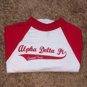 Adpi Alpha Delta pi baseball T-shirt